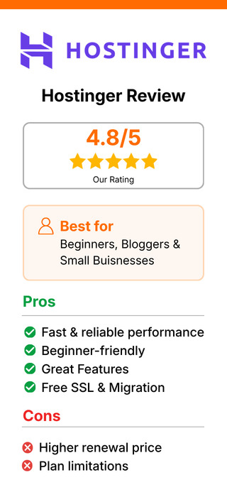 Hostinger Sidebar