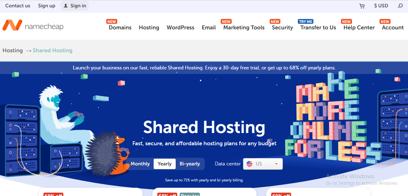 Namecheap website